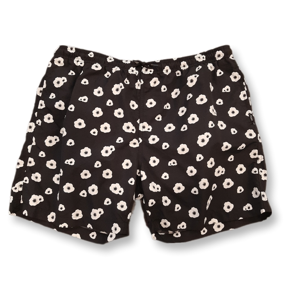 WESC Unisex Floral Swim Trunks Bathing Suit Mens XL Womens XXL Black